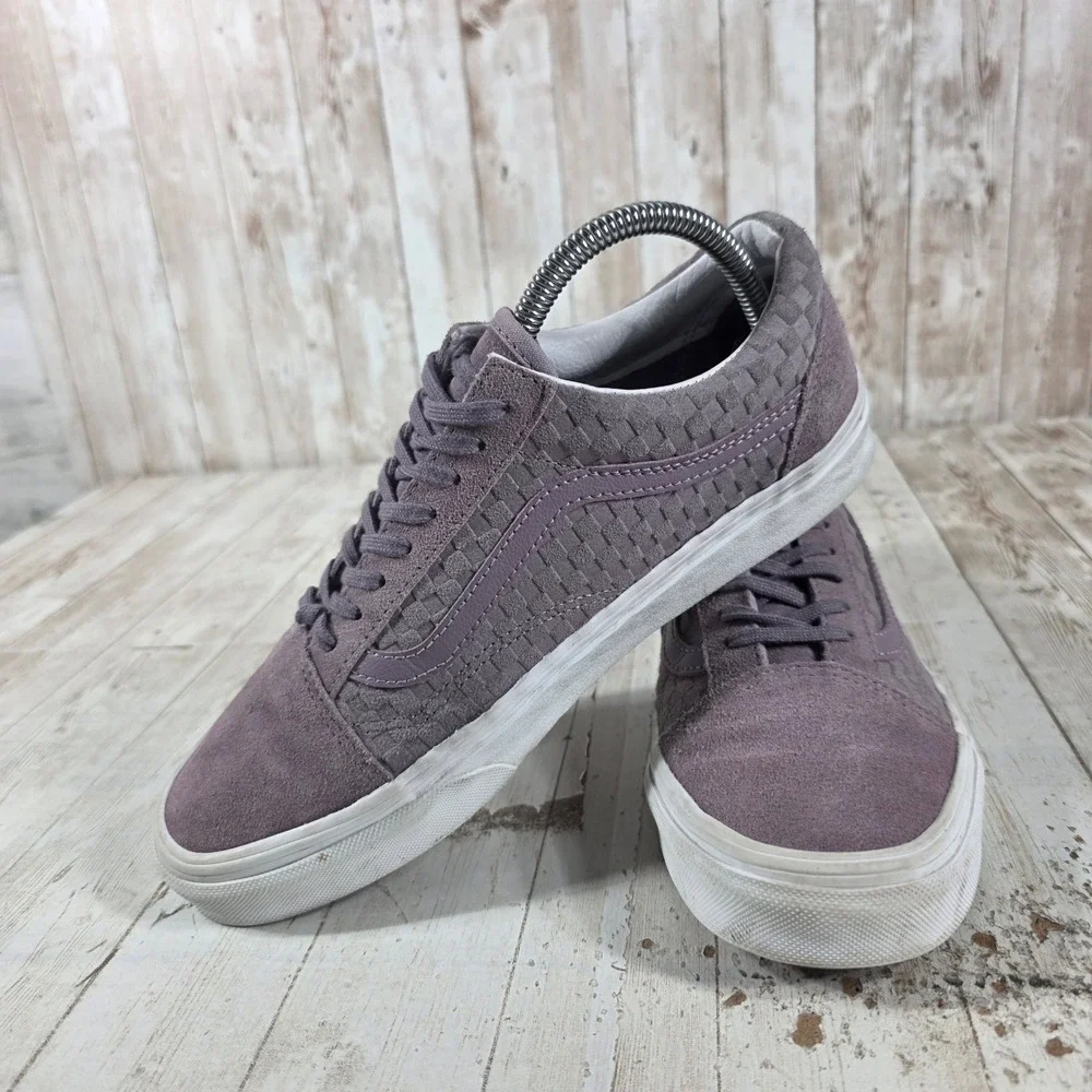 Vans Old Skool Woven Checkerboard Mauve Purple Suede Low Top Sneakers Womens 9 - Picture 5 of 8